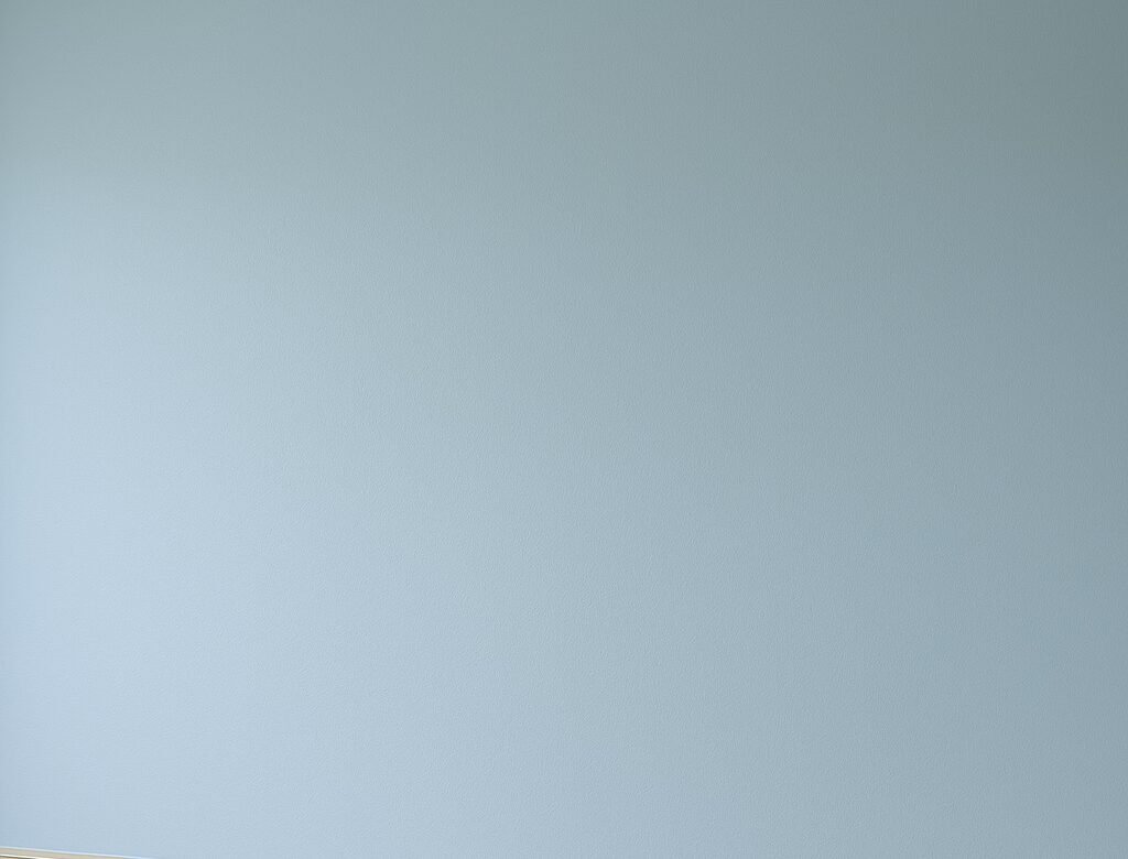 Interior wall painted in Resene Half Periglacial Blue after full restoration process by Tomar Contracting